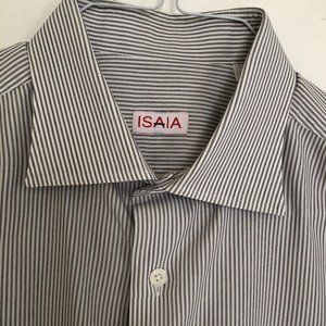 BRAND NEW NEVER BEEN WORN ISAIA OFFWHITE W/BROWN STRIPES 17.5/44